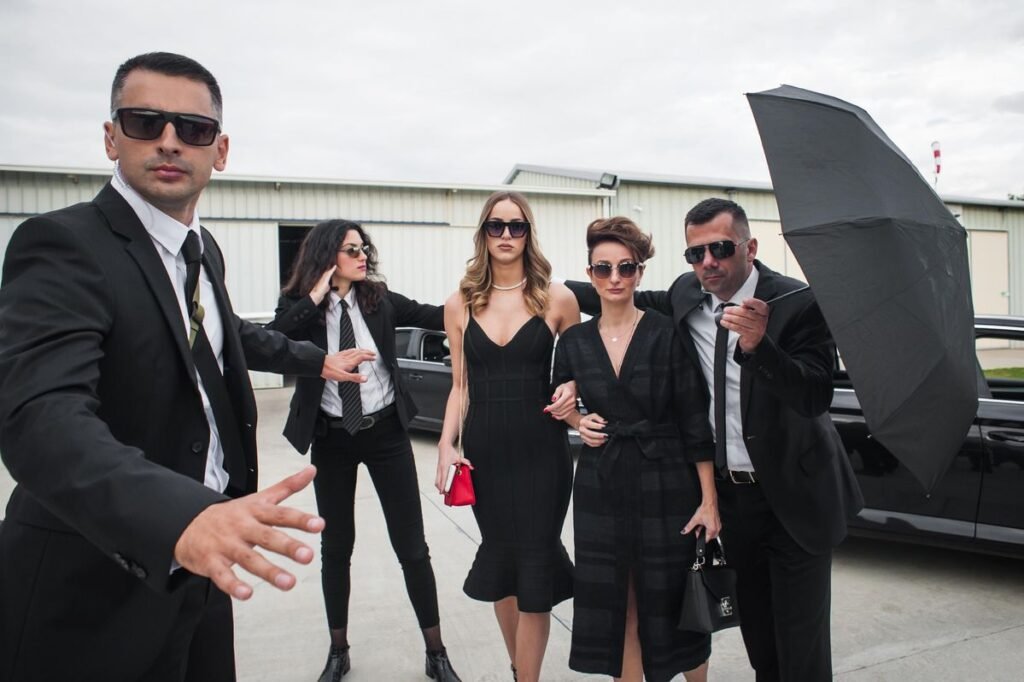 Bodyguard for travel in Dubai escorting a client at Dubai airport