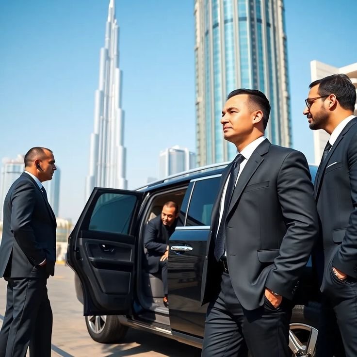 ce241a176c32285f263834ff2dfe5a5f Executive protection team escorting guest through hotel lobby